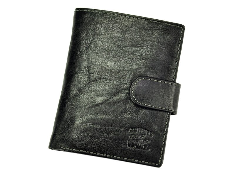 černá pánská kožená peněženka Always Wild N4L-BC se štírem na upínku