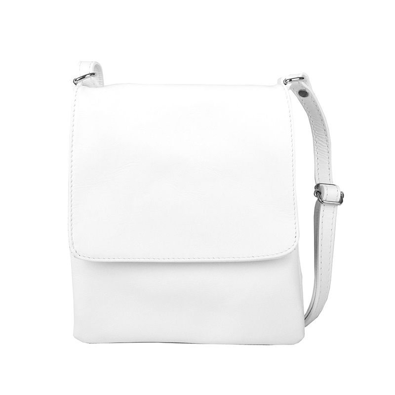 Malá bílá kožená crossbody kabelka no. 74