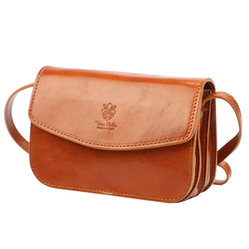 Malá lovecká hnědá kožená crossbody kabelka Florence no. 11