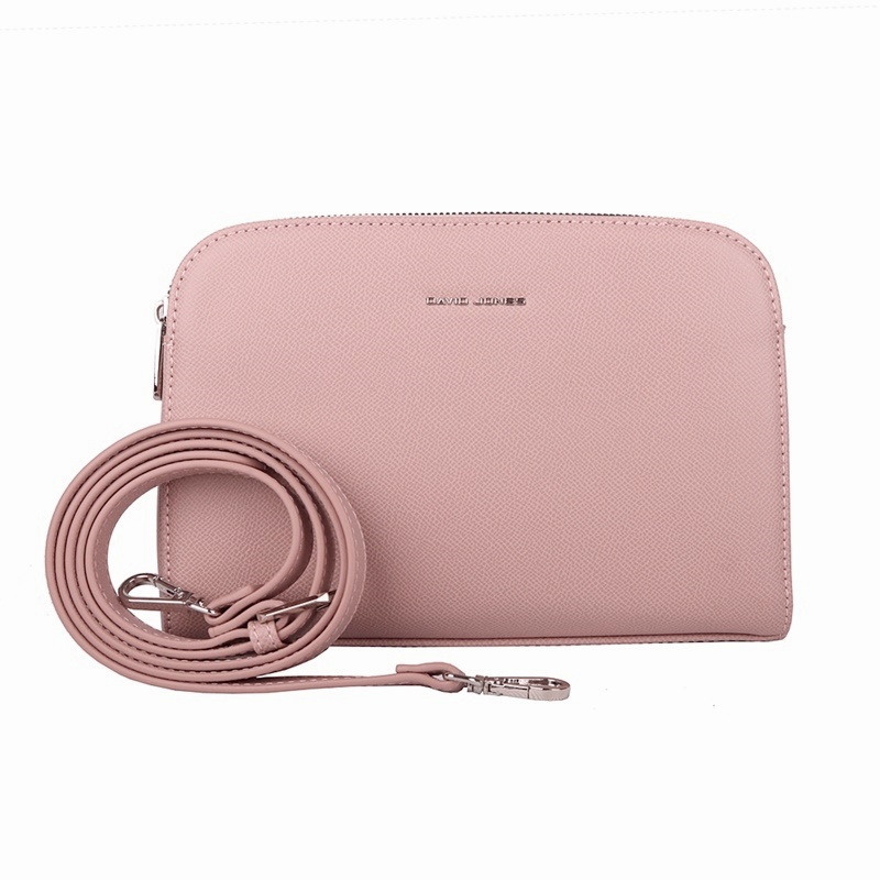 Tříoddílová malá světlerůžová crossbody kabelka David Jones CM6793F