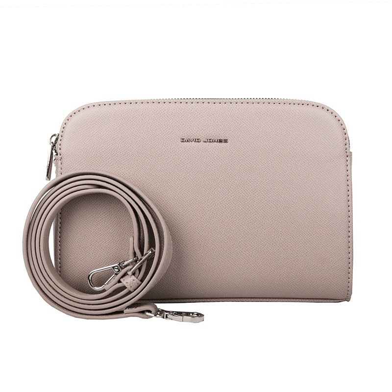 Tříoddílová malá hnědo-béžová crossbody kabelka David Jones CM6793F