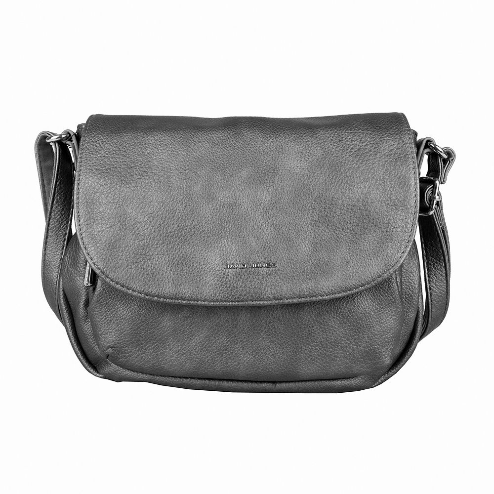 Malá/střední stříbrná crossbody kabelka David Jones 7010