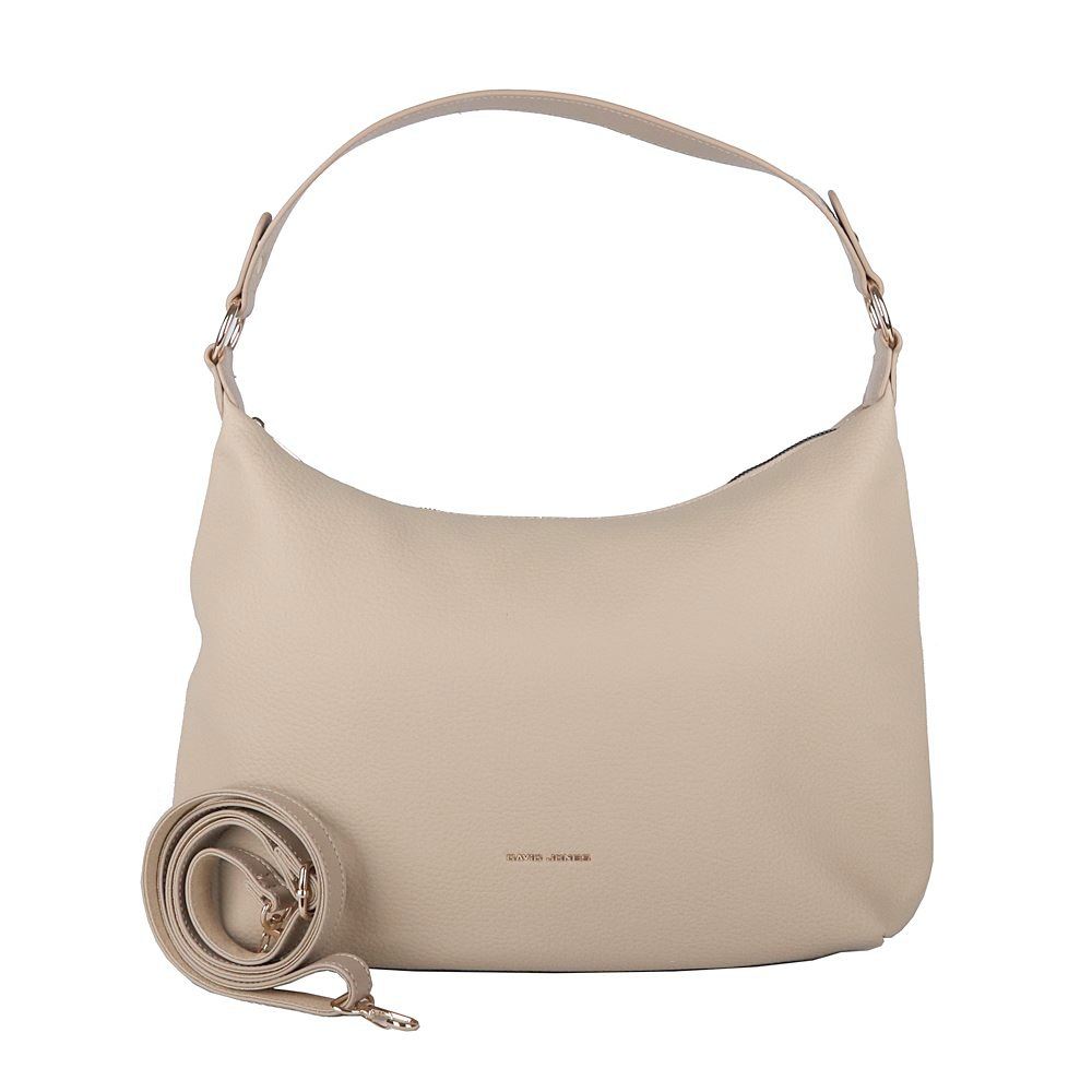 Středně velká béžová kabelka na rameno i crossbody David Jones CM6909B