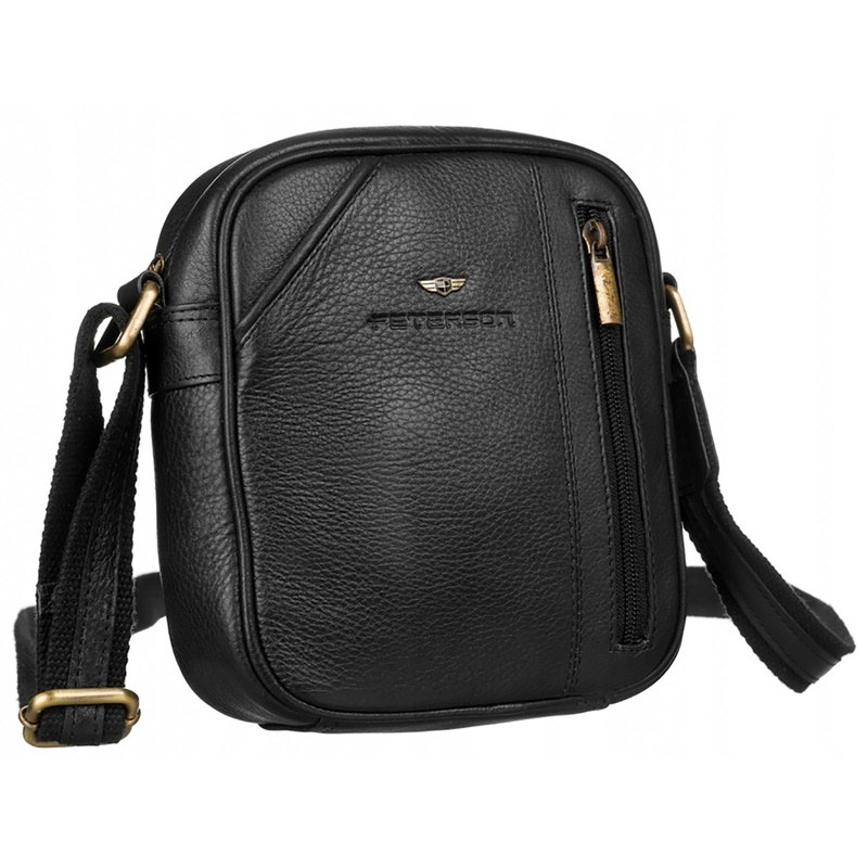 Černá kožená crossbody taška Peterson no. 8023