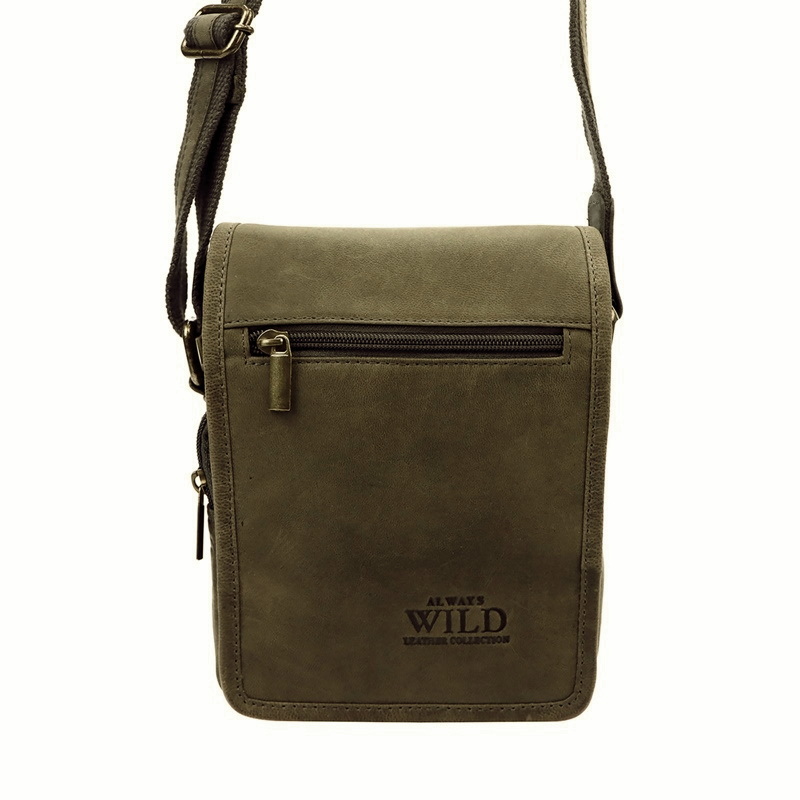 Malá khaki kožená crossbody taška Always Wild 5047-TGH