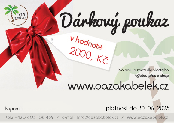 Dárkový poukaz v hodnotě 2 000 Kč